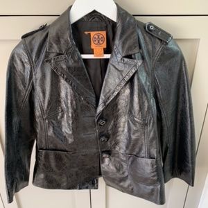 Tory Burch black leather jacket, size 6